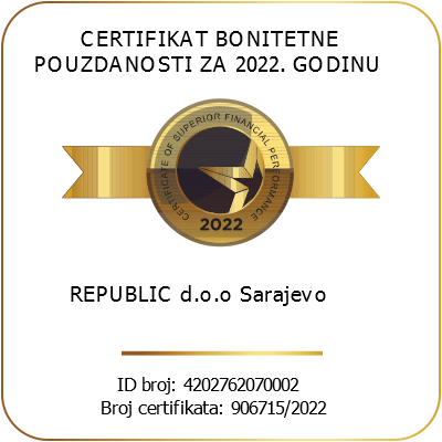Certifikat bonitetne pouzdanosti za 2022 godinu